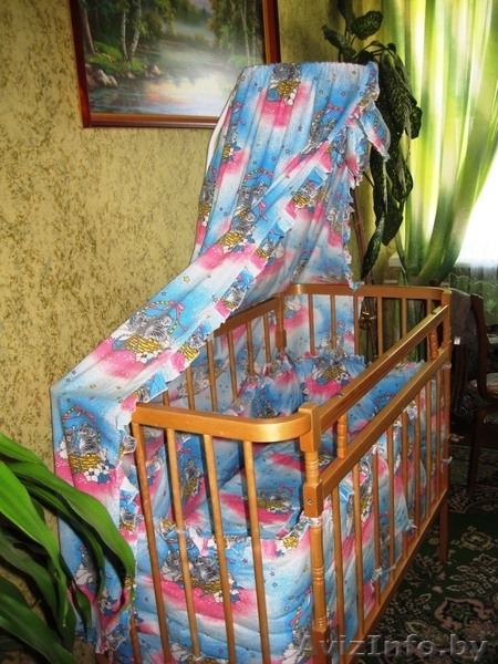 Детская кроватка в отличном состоянии немного б/у с балдахином - Изображение #1, Объявление #90945