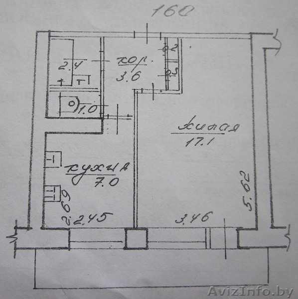 Однокомнатная квартира в кирпичном доме 31,6/17,1 - Изображение #1, Объявление #605529