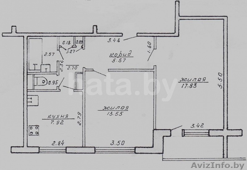 Продам двухкомнатную квартиру площадью 52 м²  (жилая 32 метра, кухня 8 - Изображение #1, Объявление #1083696