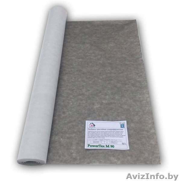 Супердиффузионная мембрана трехслойная плотность 90 гр/м - Изображение #1, Объявление #1591383