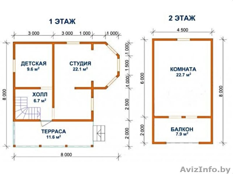 Дом из бруса Егор 6х8 сруб с установкой Быховский район - Изображение #2, Объявление #1618492