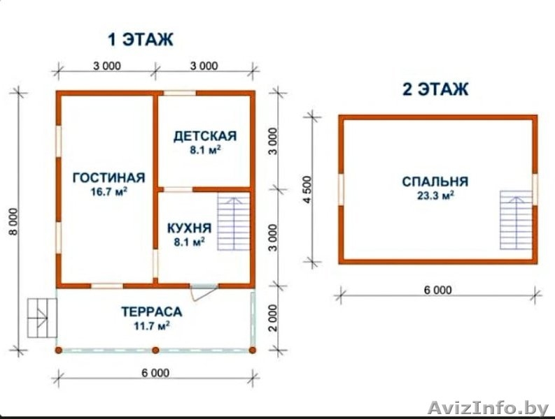 Дом из бруса Оскар 6х8м сруб с установкой Глусский район - Изображение #4, Объявление #1618495